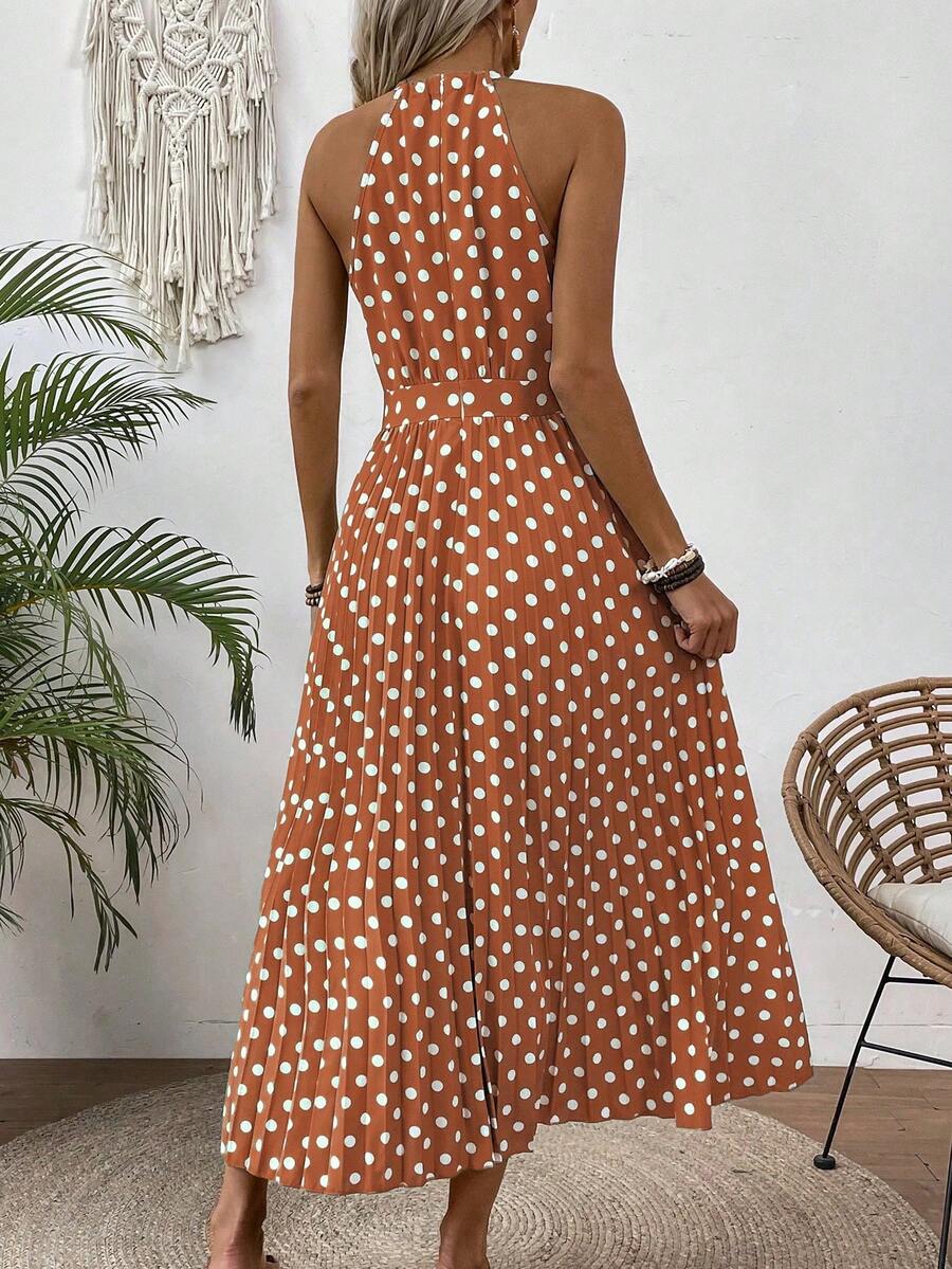 Vestido Feminino Longo Sem Mangas Laranja Queimado