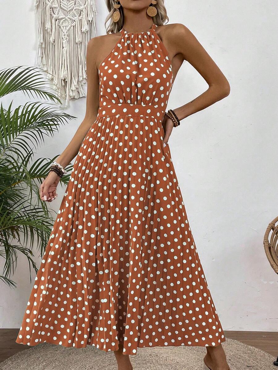 Vestido Feminino Longo Sem Mangas Laranja Queimado