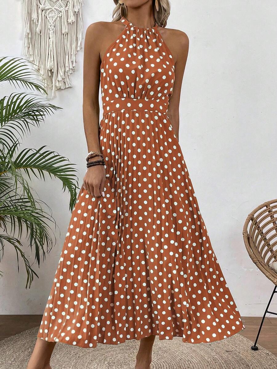 Vestido Feminino Longo Sem Mangas Laranja Queimado