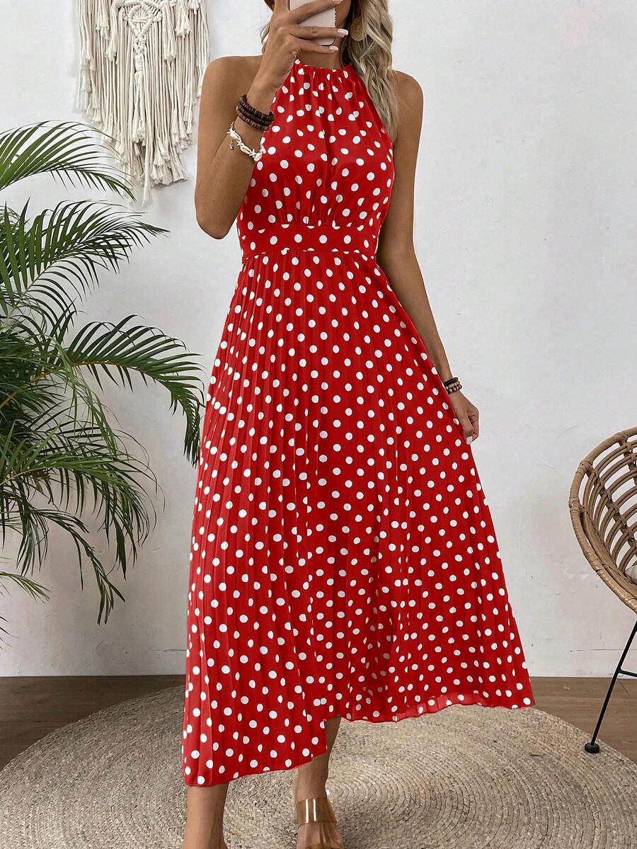 Vestido Feminino Longo Sem Mangas Vermelho